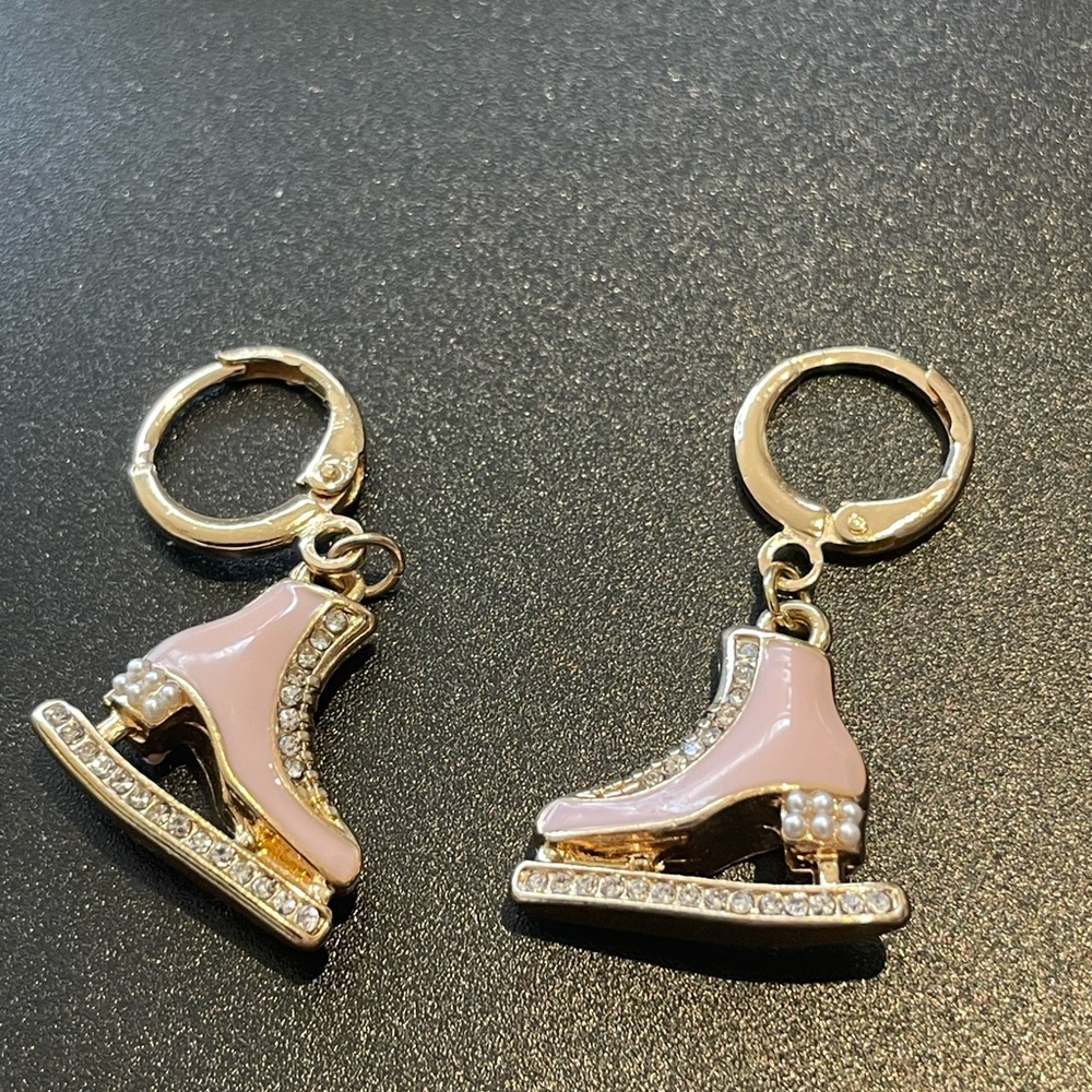 Pink Ice Skate earrings